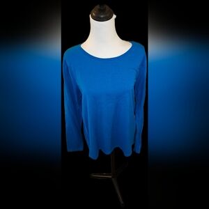 Hanes Women's Vibrant Blue Long Sleeve Tshirt